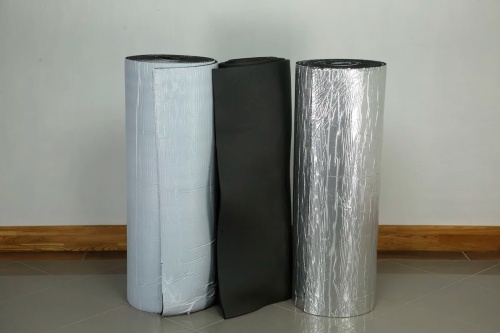 Тепло-шумоизоляция из вспененного каучука SoundProOFF Flex Sheet с фольгой и клеем 9мм фото 3