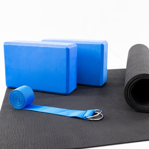Коврик для йоги (каремат для фитнеса) + блок для йоги 2шт + ремень для йоги OSPORT Set 85 (n-0115) фото 3