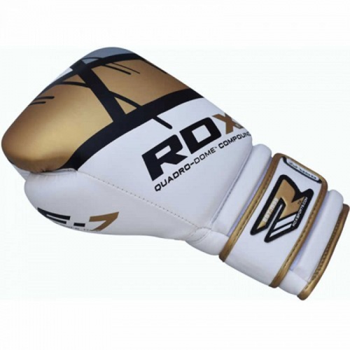 Боксерские перчатки RDX Rex Leather Gold/Red фото 2