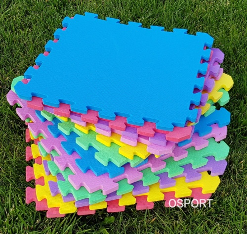 Детский игровой коврик-пазл (мат татами, ласточкин хвост) OSPORT 30cм х 30cм толщина 10мм (FI-0133-1) фото 4