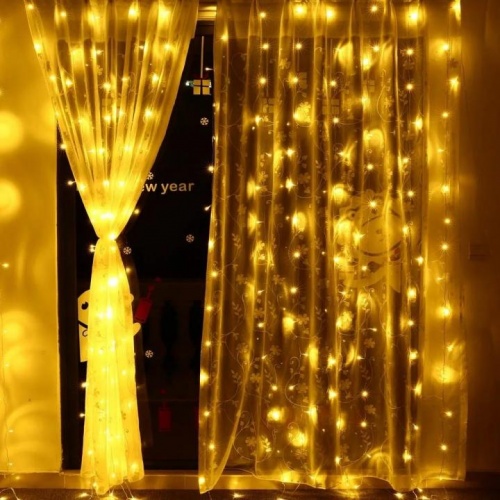 Гирлянда новогодняя (украшение на елку) наружная светодиодная для дома 10м Yellow Stenson (R82856) фото 2