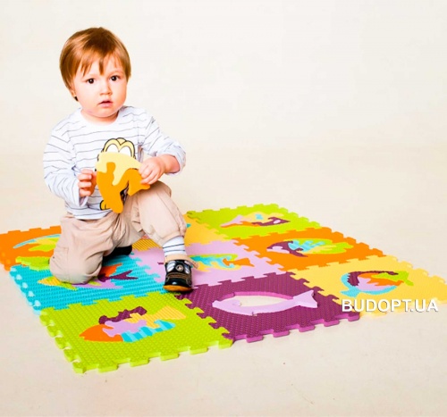 Детский игровой развивающий коврик-пазл (мозаика головоломка) OSPORT 10шт (M 0376)