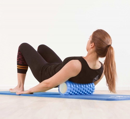Массажный ролик, валик для массажа спины (йога ролл массажер для спины, шеи, ног) OSPORT 45*14см (MS 1843) фото 16