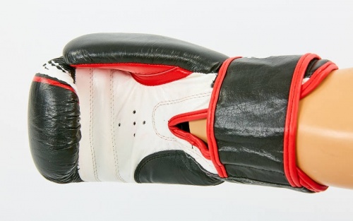 Перчатки боксерские (для бокса) кожаные на липучке 10-12oz VENUM (MA-6749) фото 2