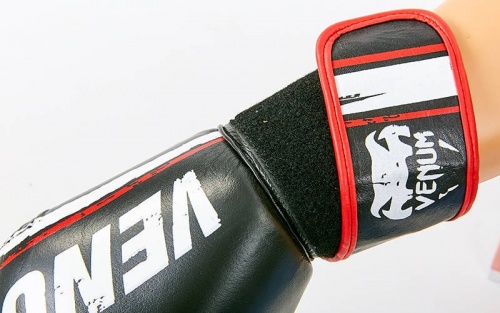Перчатки боксерские (для бокса) кожаные на липучке 10-12oz VENUM (MA-6749) фото 6