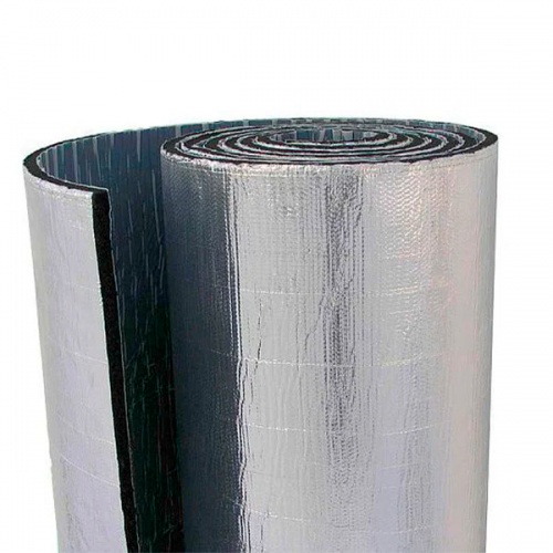 Тепло-шумоизоляция из вспененного каучука SoundProOFF Flex Sheet с фольгой и клеем 9мм фото 4