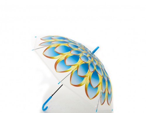 Зонтик детский подростковый от дождя ветрозащитный разноцветный прозрачный (яркий цветок) 92см Profi (MK 4112) фото 2
