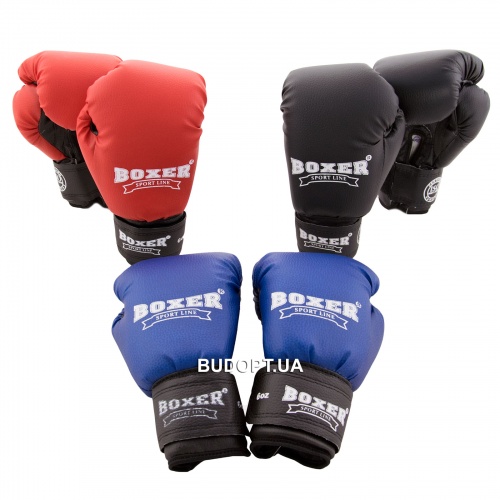 Детские боксерские перчатки для бокса из кожвинила Boxer 6 унций (bx-0021) фото 18