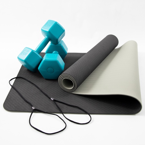 Коврик для йоги, фитнеса, спорта (йога мат, каремат) + гантели для фитнеса 2шт по 4кг OSPORT Set 66 (n-0096) фото 6