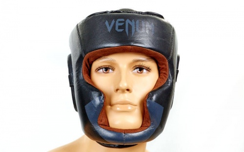 Шлем боксерский (с полной защитой) кожа VENUM BO-5239 фото 2