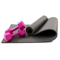 Коврик для йоги, фитнеса, спорта (йога мат, каремат) + гантели для фитнеса 2шт по 2кг OSPORT Set 69 (n-0099)