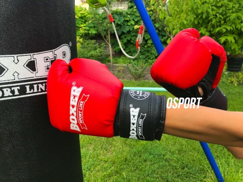 Детские боксерские перчатки для бокса из кожвинила Boxer 6 унций (bx-0021) фото 3