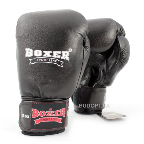 Перчатки боксерские кожаные Boxer 12 унций (bx-0027) фото 2