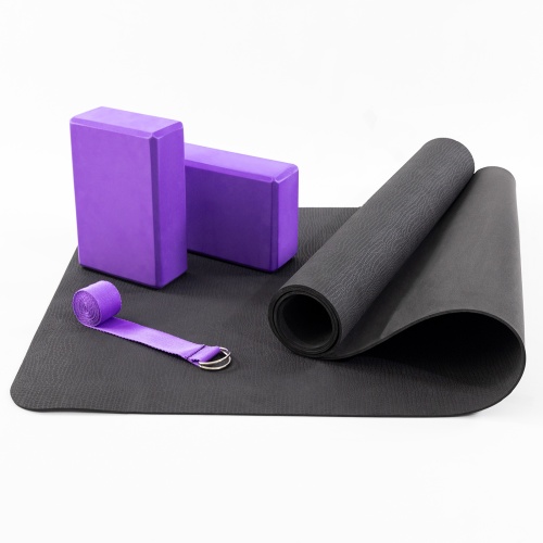 Коврик для йоги (каремат для фитнеса) + блок для йоги 2шт + ремень для йоги OSPORT Set 85 (n-0115) фото 2