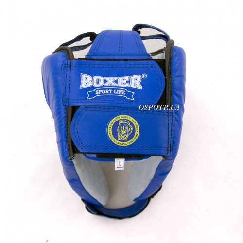 Профессиональный Боксерский шлем кожанный с печатью ФБУ Boxer M (bx-0045) фото 4