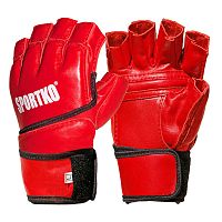 Перчатки с открытыми пальцами кожаные Sportko (ПК-4)