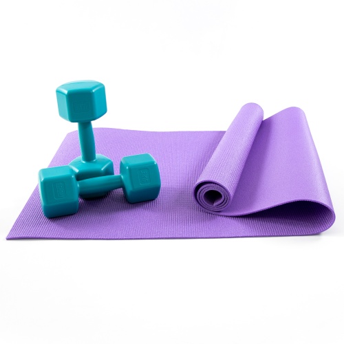 Коврик для йоги, фитнеса, спорта (йога мат, каремат) + гантели для фитнеса 2шт по 3кг OSPORT Set 83 (n-0113) фото 2