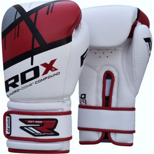 Боксерские перчатки RDX Rex Leather Gold/Red фото 4