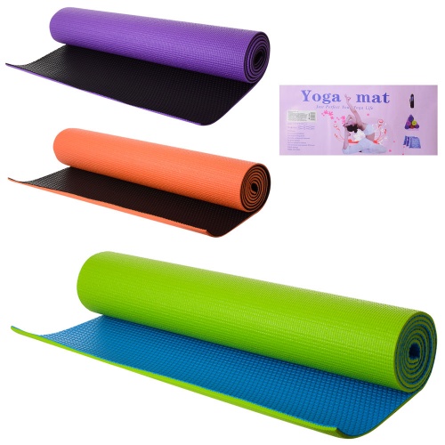 Коврик для йоги и фитнеса (йога мат) двухцветный ПВХ OSPORT 6мм OSPORT (MS 2366) фото 2