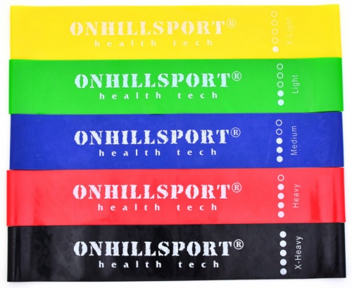 Резинка для фитнеса и спорта (лента эспандер) эластичная набор 5шт. Onhillsport Mini Bands (ES-1001) фото 3