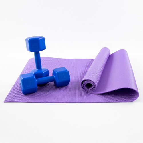 Коврик для йоги, фитнеса, спорта (йога мат, каремат) + гантели для фитнеса 2шт по 3кг OSPORT Set 83 (n-0113) фото 3