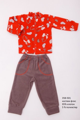 Детский костюм (штаны и кофта на молнии) из флиса OBABY (358-501) фото 2