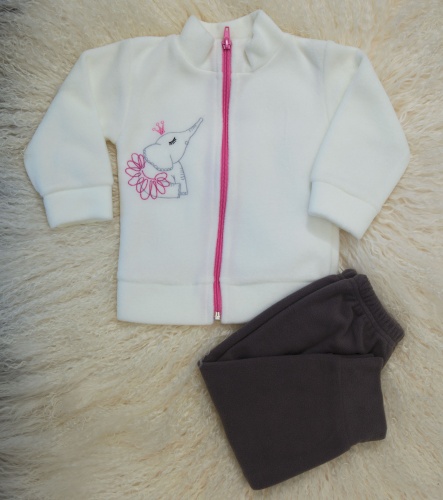 Детский костюм (штаны и кофта на молнии) из флиса для девочек (мальчиков) OBABY (358-501) фото 2