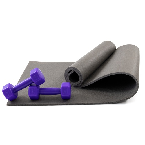 Коврик для йоги, фитнеса, спорта (йога мат, каремат) + гантели для фитнеса 2шт по 1кг OSPORT Set 68 (n-0098) фото 4