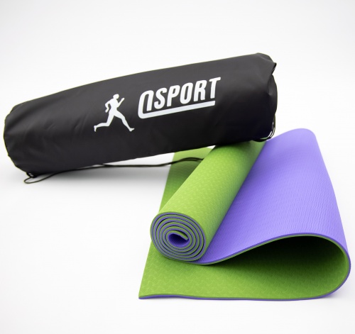Коврик для йоги и фитнеса + чехол (мат, каремат спортивный) OSPORT Yoga ECO Pro 6мм (n-0007) фото 24