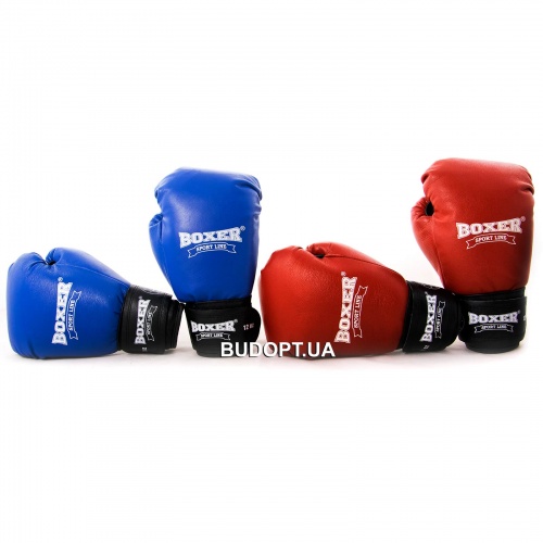 Перчатки боксерские кожаные Boxer 12 унций (bx-0027) фото 4