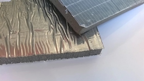 Тепло-шумоизоляция из вспененного каучука SoundProOFF Flex Sheet с фольгой и клеем 9мм фото 2