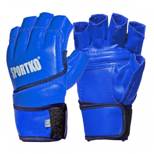 Перчатки с открытыми пальцами кожаные Sportko (ПК-4) фото 2