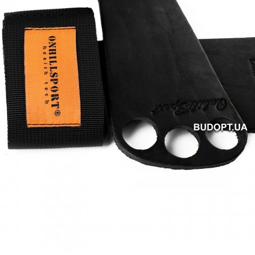 Гимнастические накладки для турника, на гриф кожаные с отверстиями Onhillsport (OS-0380) фото 8