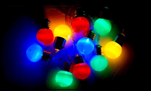 Гирлянда новогодняя (украшение на елку) цветная пластиковая 20 лампочек для дома 3.5м Stenson (R82846) фото 3