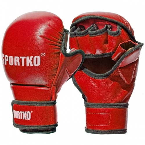 Перчатки с открытыми пальцами кожаные Sportko (ПК-7) фото 2