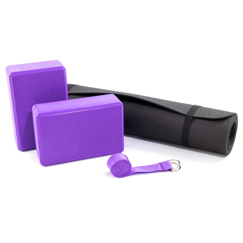 Коврик для йоги (каремат для фитнеса) + блок для йоги 2шт + ремень для йоги OSPORT Set 85 (n-0115) фото 8