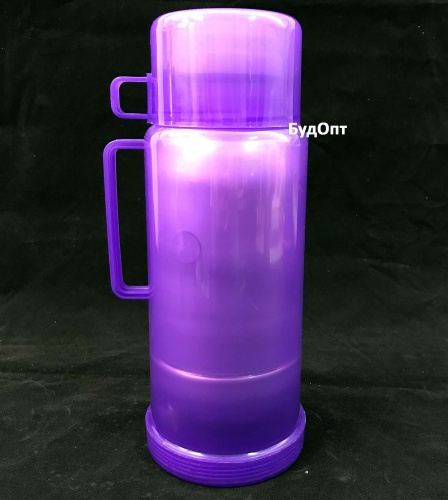 Кружка термос (термокружка) со стеклянной колбой пластиковый 1л Stenson (DB245T) фото 2