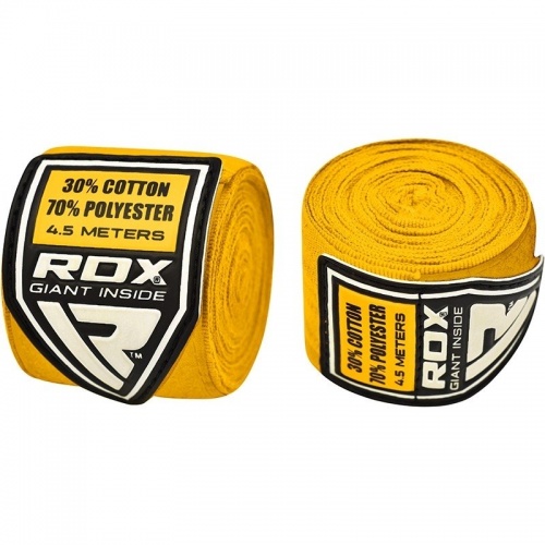 Бинты боксерские RDX Fibra Yellow 4.5m фото 3
