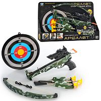 Игрушка арбалет со стрелами, прицелом, лазером, мишенью и колчаном Limo Toy (M 0488)